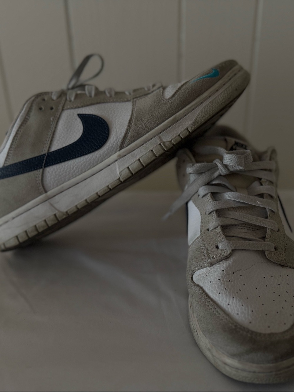 Size 11.5 - Nike Dunk Low Mini Swoosh Grey Midnight Navy Nike Men’s Skate Shoe -